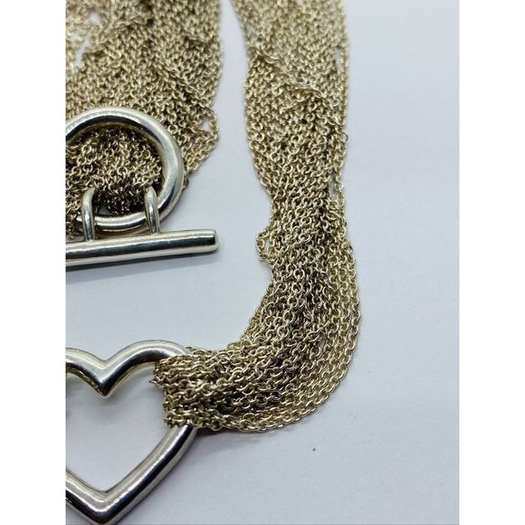 SOLD!!! TIFFANY & CO. STERLING SILVER 925 OPEN HEART MULTI-STRAND TOGGLE CLASP - Picture 3 of 11